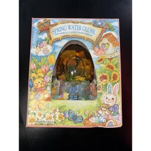Easter Spring Water Globe Musical "Easter Parade"‎ Egg Shaped Globe Hand Painted